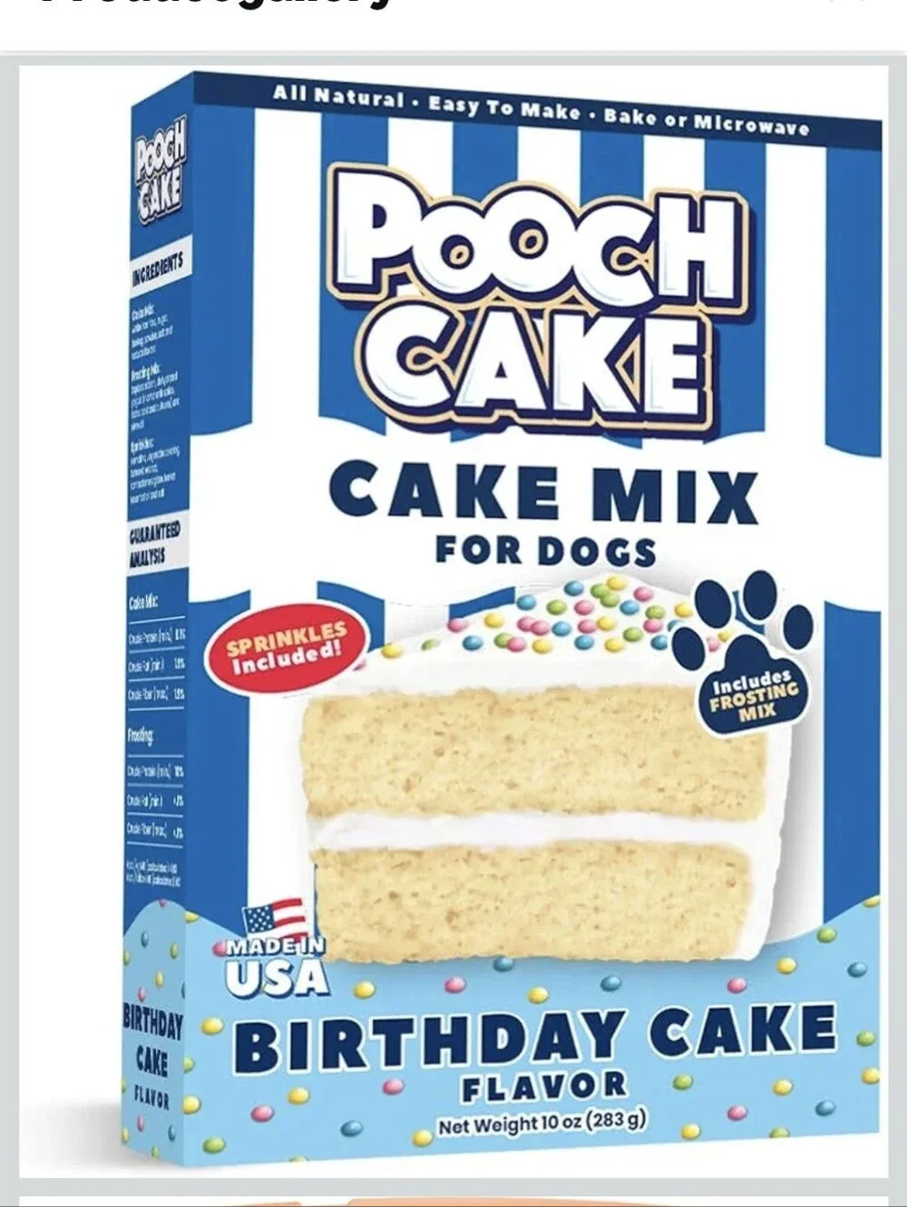 Dog Birthday Kit - Birthday Cake Flavor Cake & Peanut Butter Ice Cream Mix